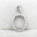 Sterling Silver 6*8/7*9/8*10/9*11/10*12/10*14/12*16/13*18mm Semi Mount Pendant Empty Frame Base Without Center Stone for DIY