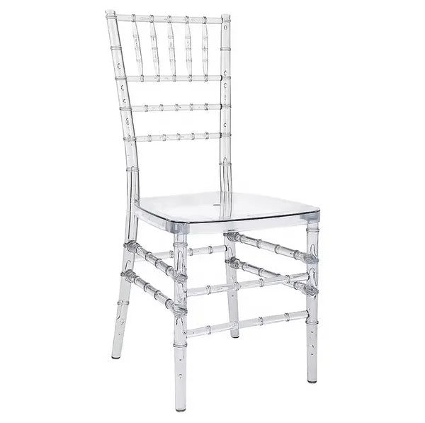 Wholesale Hotel Plastic Acrylic Clear Resin Crystal Chiavari Chair Party Events Hotel Wedding Transparent Chairs