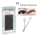 0.07mm Black Handmade Yy Volume Lash Extensions 12 Rows Eyelash False Cilios Y Easy Fanning Eyelashes Yy 0.07mm Black Handmade