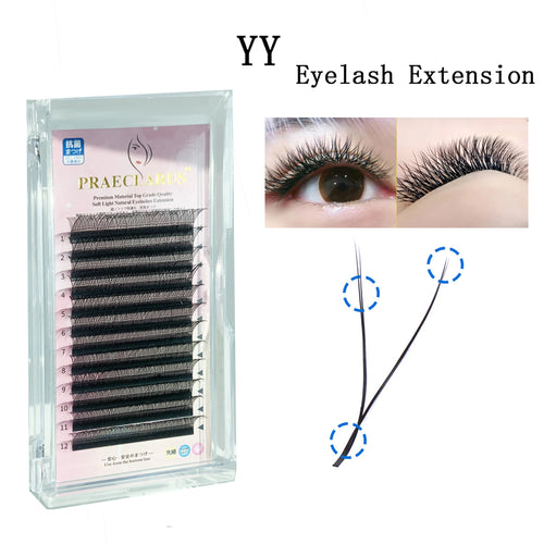 0.07mm Black Handmade Yy Volume Lash Extensions 12 Rows Eyelash False Cilios Y Easy Fanning Eyelashes Yy 0.07mm Black Handmade