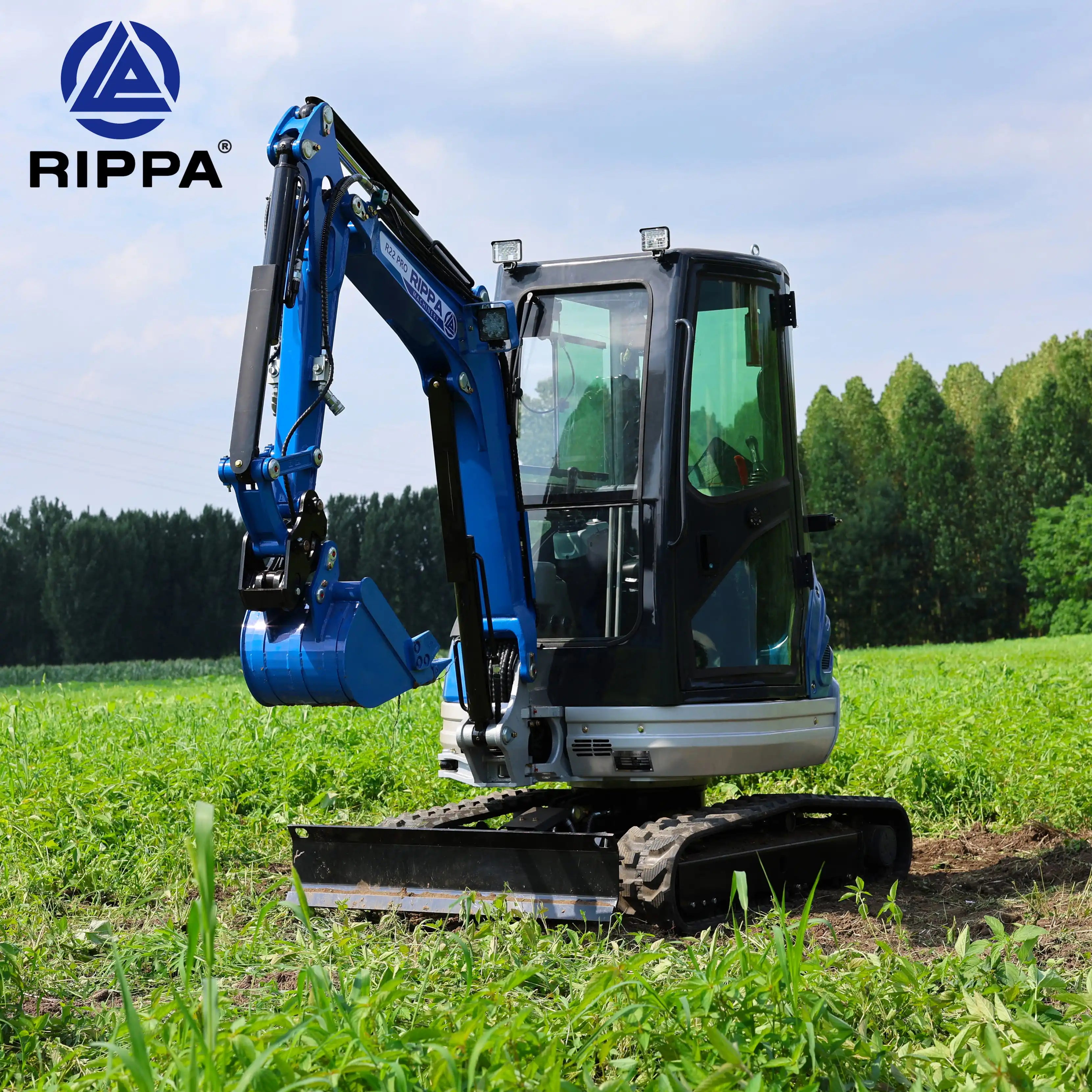 Rippa Household 2 Ton Excavator Kubota Engine 2.5 Ton Micro Bagger Mini Excavator Free Shipping Crawler Type 3 Ton Pump