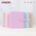 Hongbo Best Selling Embossed Pebble Leather 39-Colored A5 Wider Planner Ring Binder for Insert with Divider Tab / Binder Pockets