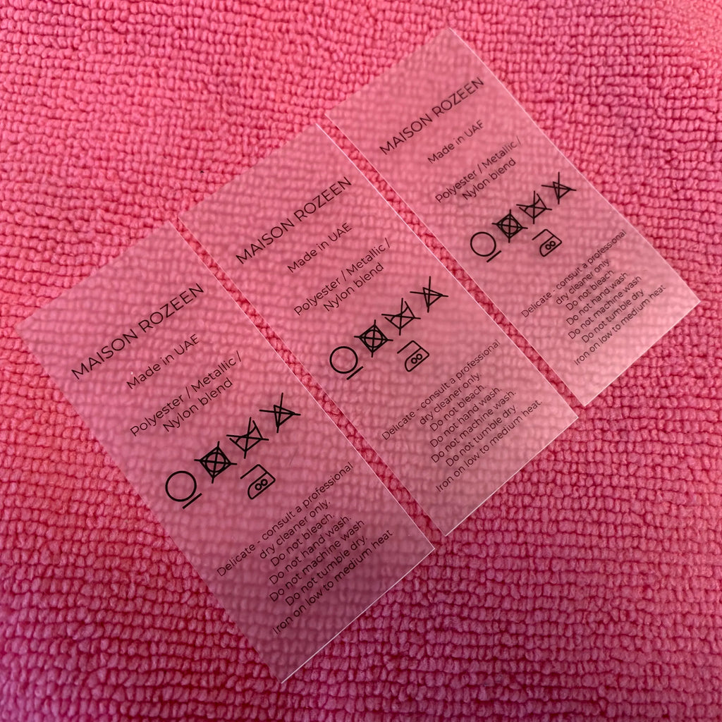 Eco-friendly Soft clear Plastic Printing Labelprivate logo Transparent TPU Care Label for Underwear