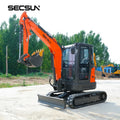 SECSUN New Small Digger Crawler 0.8 Ton 1 Ton 1.5 Ton 1.8 Ton 2 Ton 3.5 Ton Crawler Digger Machine Excavator with Cabin