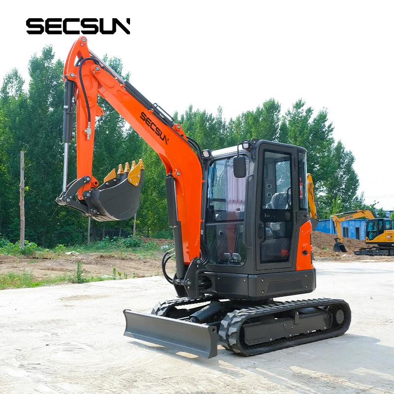 SECSUN New Small Digger Crawler 0.8 Ton 1 Ton 1.5 Ton 1.8 Ton 2 Ton 3.5 Ton Crawler Digger Machine Excavator with Cabin