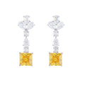 Fashion Handmade Rhodium Plated Jewelry Luxury Zircon Stud Earrings for Women