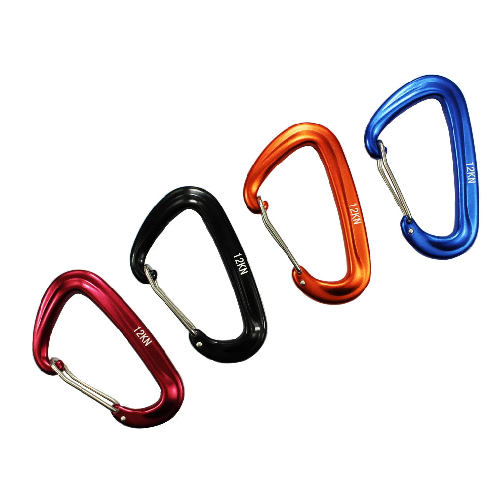 Rigging Hardware Carabiner Clips 12KN Lightweight Aluminium Wiregate Caribeaners for Hammocks