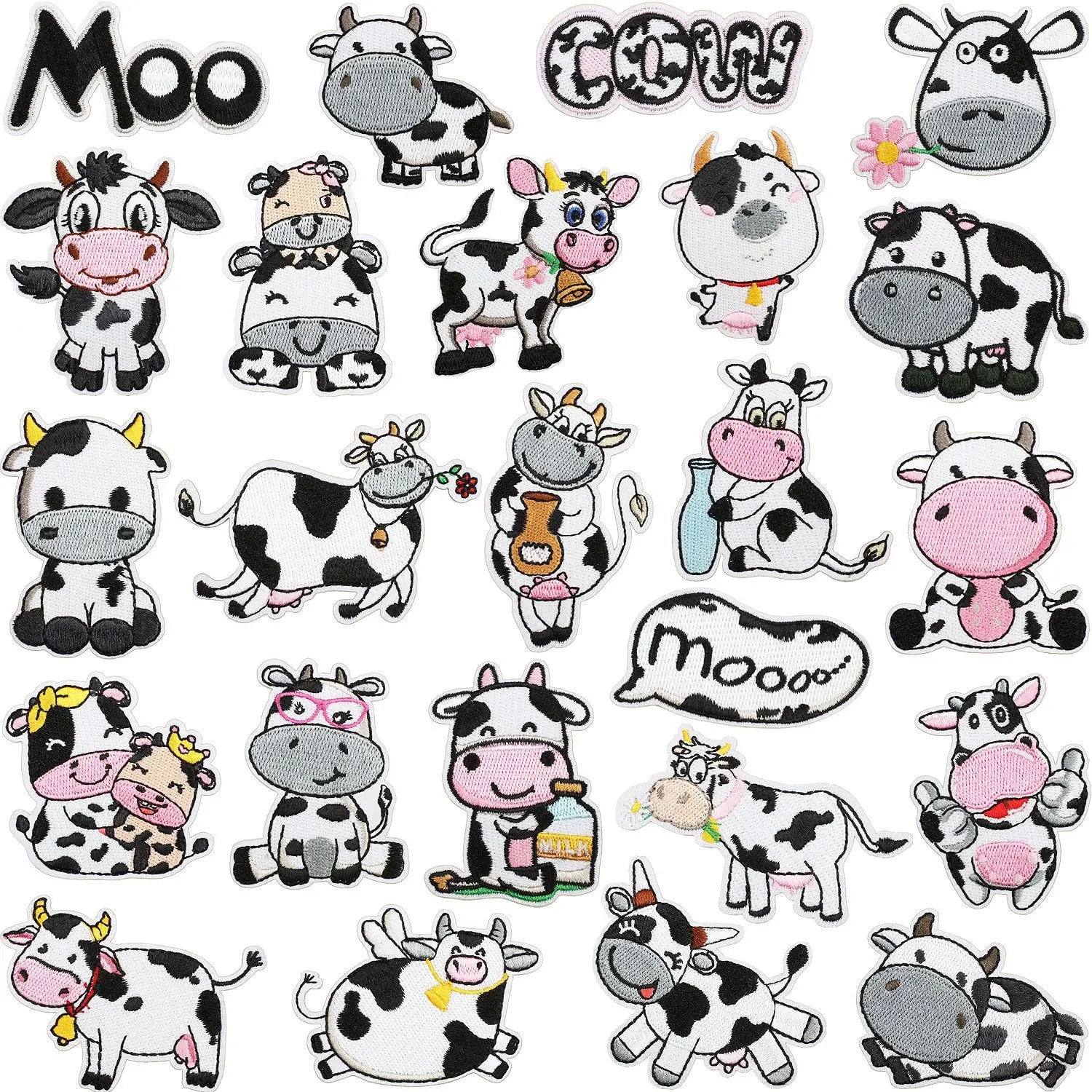 Cute  Iron on Embroidery Milked Cows  Patch for Decoration Gift