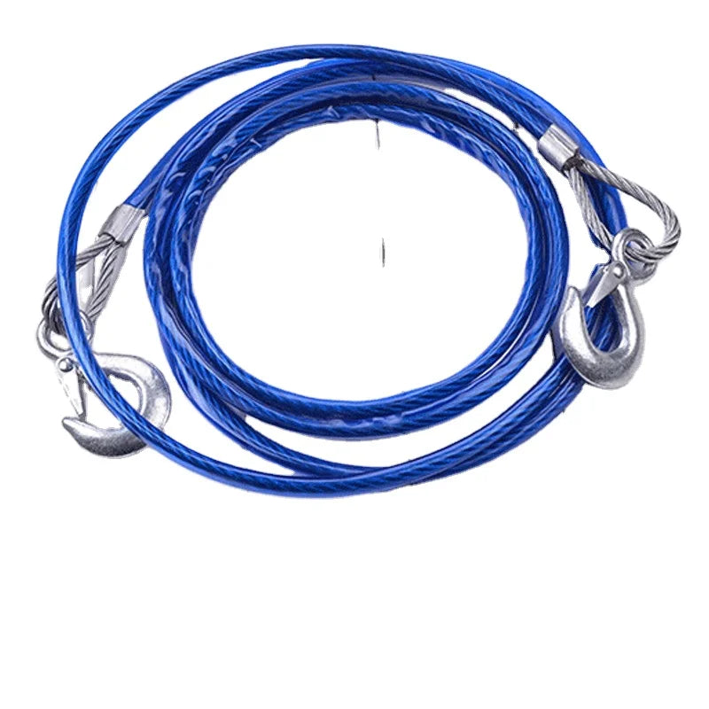 Automobile Traction Rope 5T 4M Steel Wire Trailer Rope Trailer Belt Reflective Trailer Rope for Off-Road Vehicle Emergency