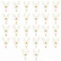 QIAOREN A-Z 26 Letter Bow Initial Necklace Stainless Steel Gold Silver Alphabet Pendant Custom Jewelry