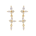 Nagosa 925 Sterling Silver Wholesale Jewelry Gold Vermeil Cubic Zirconia Double butterfly Drop Stud Earrings