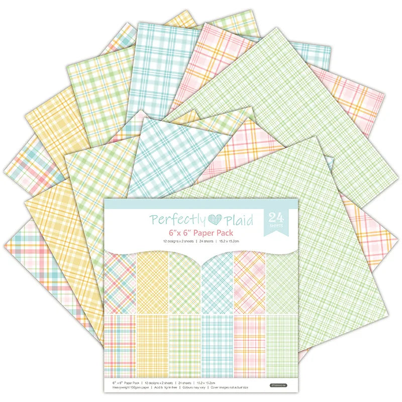 Easter Decorative Craft 12 Designs Pastel Plaid Pattern Paper Packfor Card Making Scrapbook Photo Album Decor