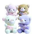Cute Wedding Gift Small Teddy Bear Keychain Hug Heart Bear Plush Toy Keychain Stuffed Animal Doll Sweetheart Plush Bear Keychain