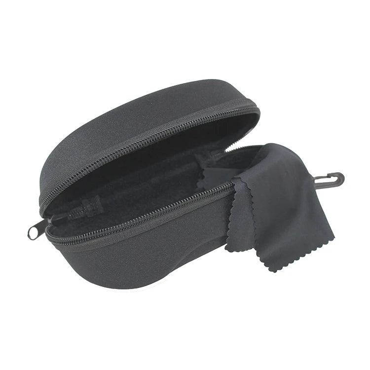 4042 Black Zipper EVA Eyeglasses Case with Jersey Cloth Fabric Outdoor Sunglasses Case and Packaging