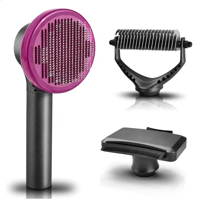 3 in 1 Self Cleaning Slicker Brushes for Dogs Cats Dog Grooming Brush Kit Pet Hair Remover Groomer Pet Massage