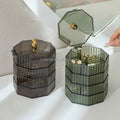 360 Rotating Plastic Jewelry Boxes PS Material Desktop Vanity Organizer for Women Injection Technics Makeup Storage