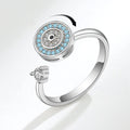 Anillo Ocular Rotatable Spinner Ring Bling Ethnic Style White Zircon Spinner Rings Demon Eyes Rotating Adjustable Fidget Rings