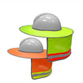 High Visibility Reflective Full Brim Mesh 100% Polyester Four Seasons Work Sunshade Hard Hat Sunneck Shield for Better Sun