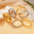Fashion Simple Stainless Steel Jewelry Wholesale 18K PVD Gold Plated Waterproof Geometric Leaf Cuff Bangle Bracelet for Women