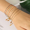 Boho Fashion Stainless Steel Bracelet 8 Colors Bohemia Style Beaded Bracelet for Women
