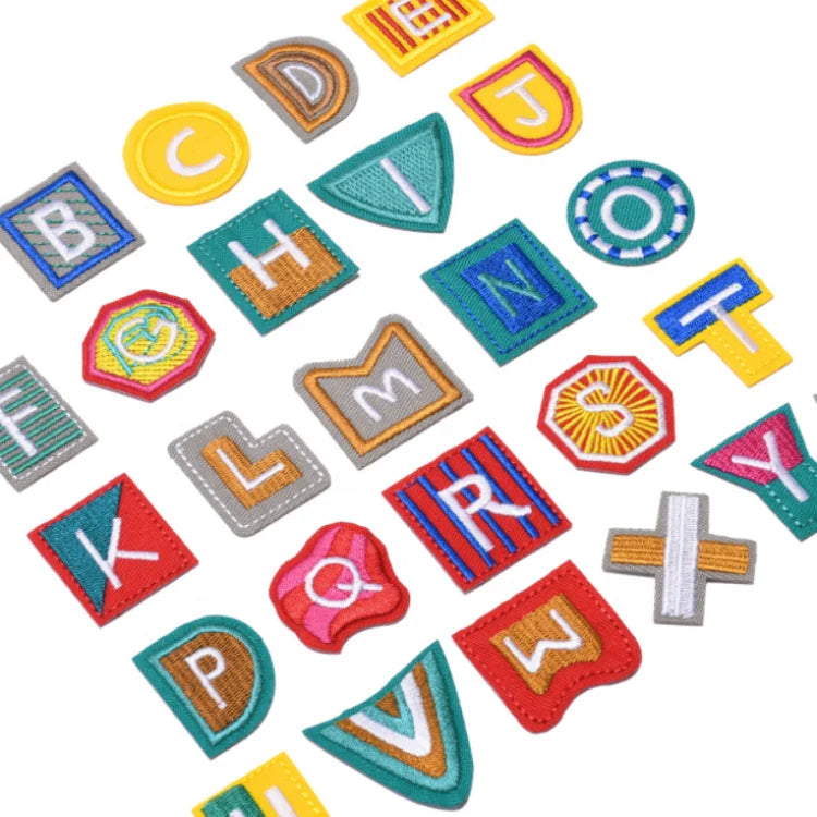 Custom Embroidered Iron on Letter Patches for Clothing in Stock