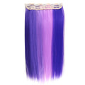 2 Pieces Hair Pieces Long Straight Hairstyle Wig Piece One Piece 5 Clip Synthetic Clip in Hair Extensions