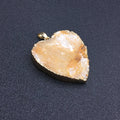 HY Fashion Design Natural Crystal Semi-precious Citrine Roug Heart Pendant Necklace