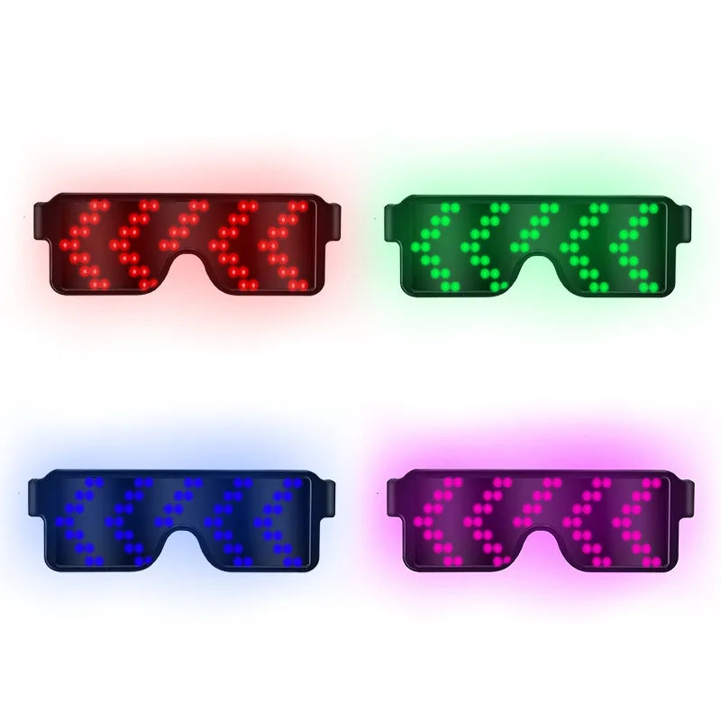 Magic LED Glasses Party Luminous Glasses USB Charge Neon Glass Glowing Christmas Flashing Light Glow Sunglasses