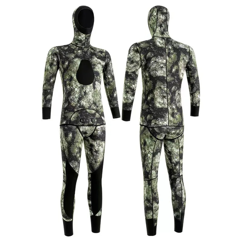 RTS 2.0mm 2 Piece Camouflage Printed Waterproof Neoprene Spearfishing for Diving Wetsuit for Men
