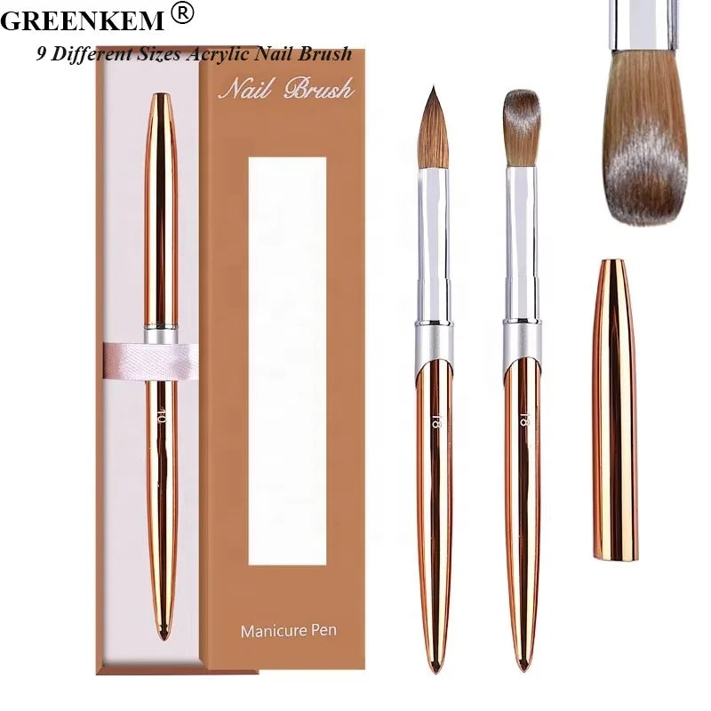1Pc Mink Nail Pen Manicure Tool Professional Superior Quality Classical Design Nail Art Brush With 9 Different Sizes