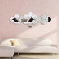 12pcs Acrylic Mirror Setting Hexagram Wall Sticker Decal Honeycomb Mirror for Home Living Room Bedroom Decor 8x7cm Removable