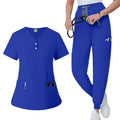 Hot Selling Women Men Custom logo Embroidery Nursing Scrub Set Anti-wrinkle Surgical Hospital  Clinic Uniform Doctor Scrubs Suit