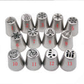 15pcs Christmas Stainless Steel Sphere Icing Piping Nozzles Tips Baking Decorating Icing Piping Tip Bag Nozzle for Pastry Cake