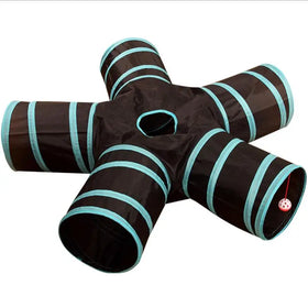 Wholesale Patent Toys 3 4 5 Ways Pink Blue Interactive Collapsible Foldable Tube Funny Cat Pet Donut Tunnel RainbowToy