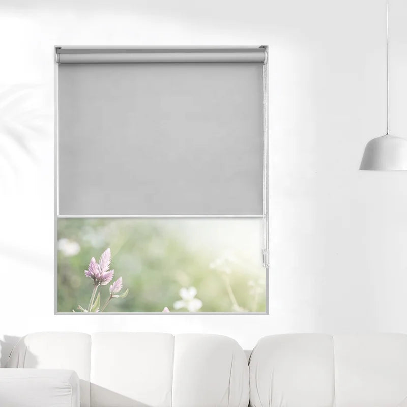 Modern Luxury Electric Roller Sunshade Transparent Light Filter Upper and Lower Home Decoration Blinds Shades & Shutters