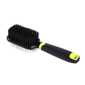 Professional Double Side Soft Pin Brush for Dogs Stainless Steel Needle with Loose Hair Bristle Pet Grooming Tool