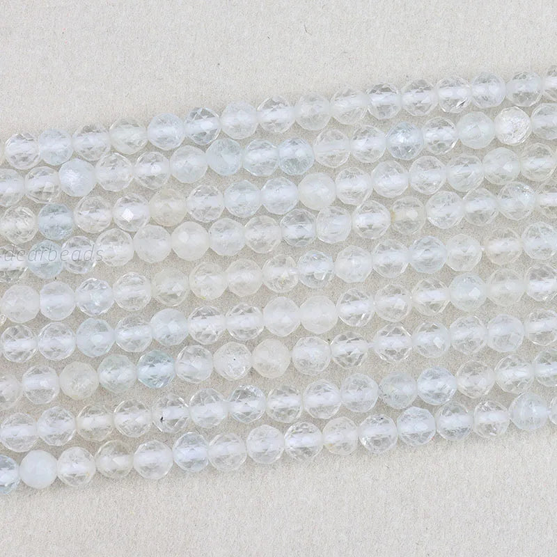 Wholesale Natural Cut Faceted Topaz Stone Beads Loose for DIY Jewelry Making 2mm 3mm 4mm 6mm