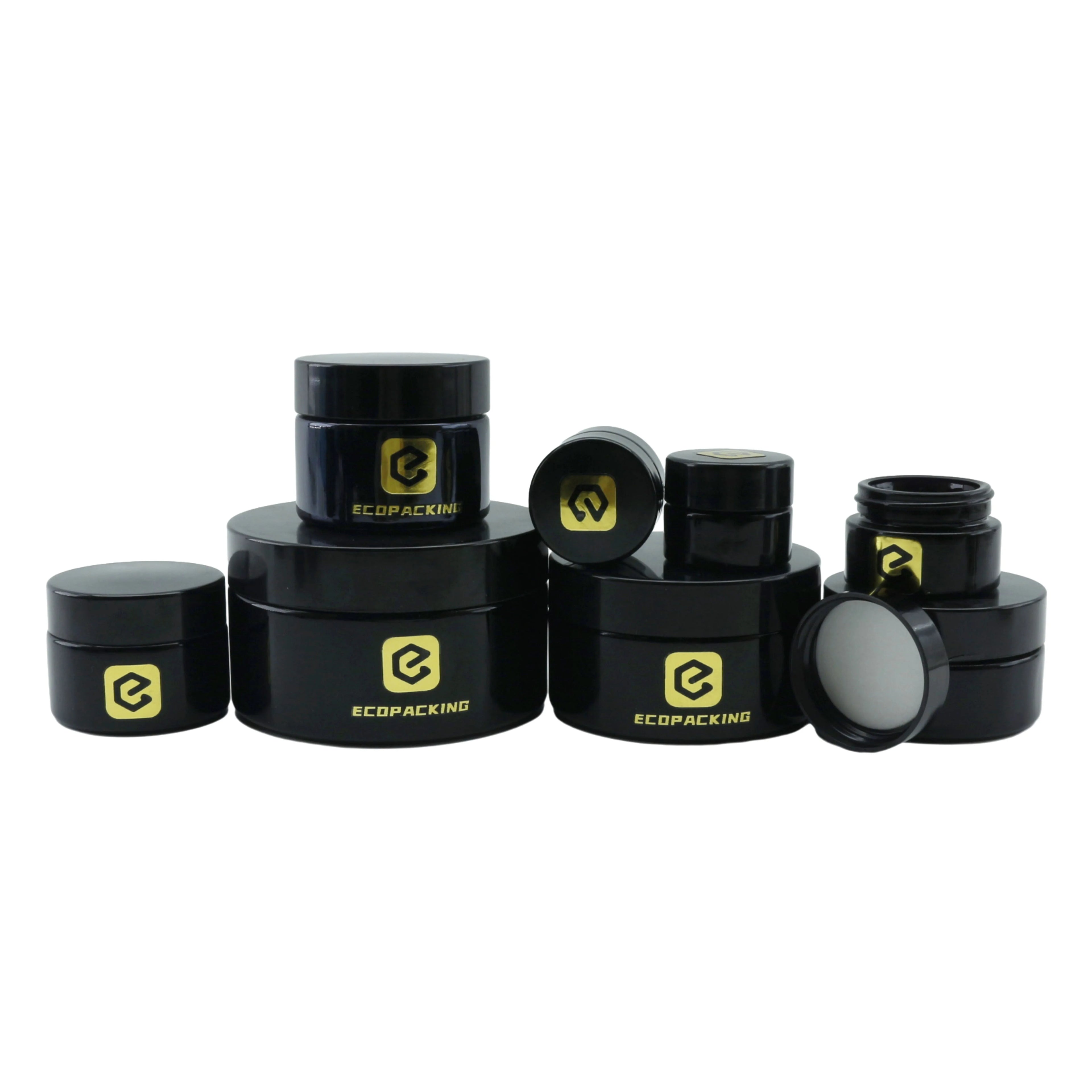 Luxury Black Cream Jars 5g 15g 30g 50g 100g 200g Violet Glass Jar Uv Jar C888