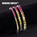 Abiding Shield Jewelry 925 Sterling Silver Hiphop Multi Colored Sapphire Tennis Chain Rainbow Lab Gemstone Tennis Bracelet