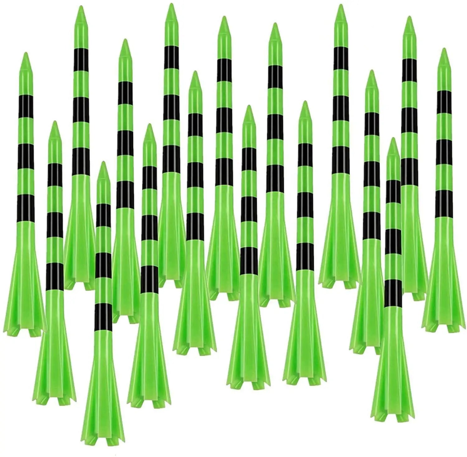 Durable Stable 3 1/4 Inch Black Striped Golf Tees Golf No Friction 5 Prong Tees Plastic Golf Tees