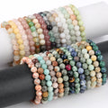 Handmade 55 Options Stretchy Bracelet Mixed Natural Gemstone Beads Genuine Stone Reiki Chakra 4/6/8mm Fashion Charm Bracelets