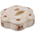 European Ceramic Creative Fashion Dried Fruit Box Plate Division Grid with Lid Household Wedding Nuts Candy Snack Box Plate Gift