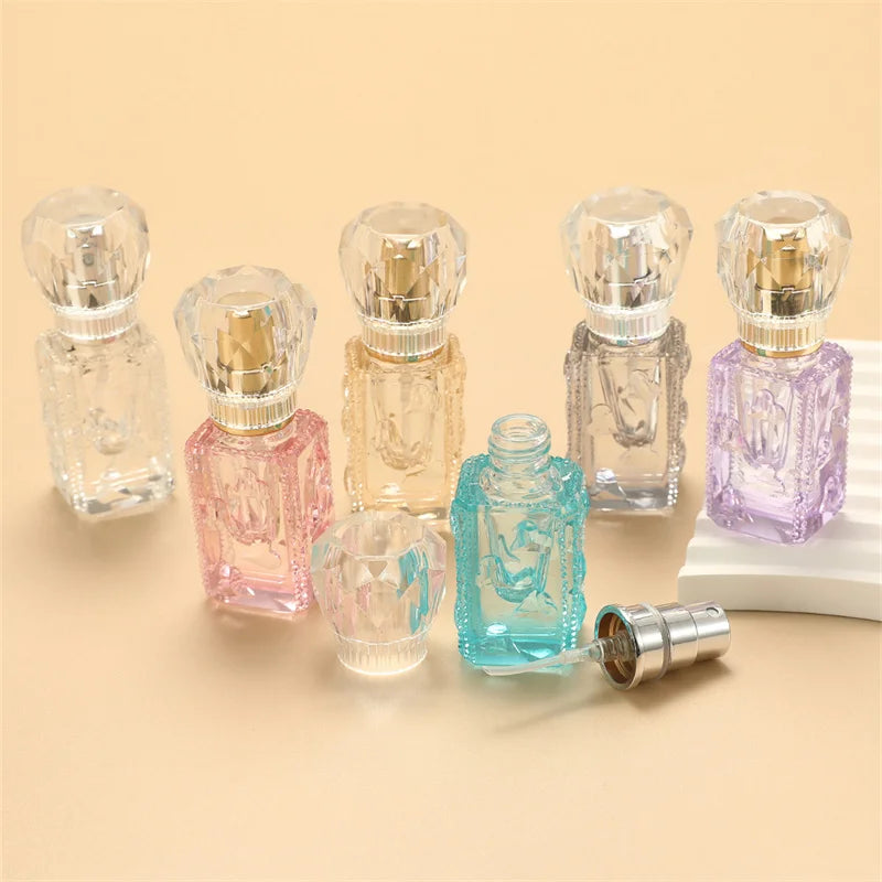 3ml Free Samples Cute square pink Shape Empty Crystal Glass Bottles Spray Perfume Bottle