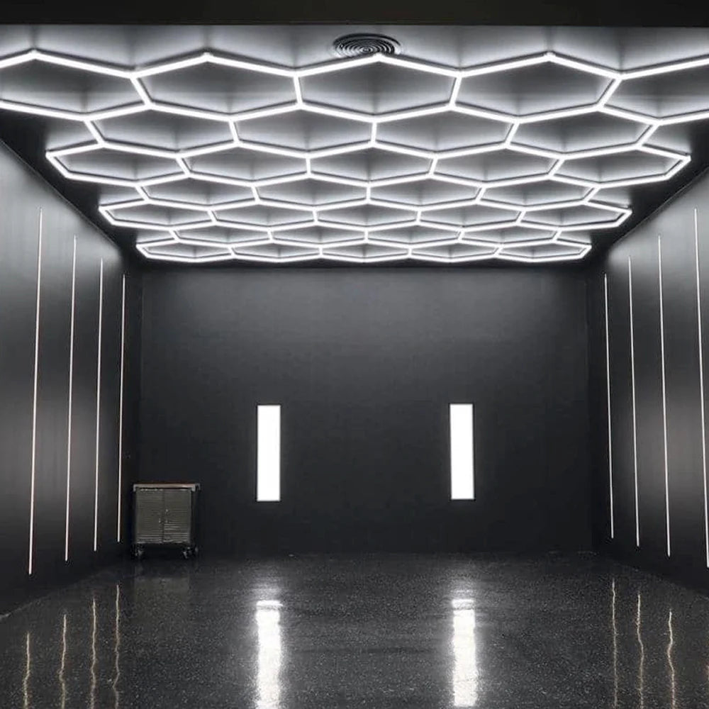 Factory Price Hot Sale Hexagon Shape Barbershop Gymnasium Honeycomb Hexagon Led Light Customizable Shape Support