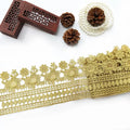 Wholesale 10.5cm Gold Polyester Water-soluble Embroidery Flower Lace Trim for Dress Garment Dress J04
