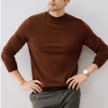 OEM Men Crew Neck Thick Soft Thermal Plain Fleece Knitwear Jumper Custom Men Round Neck Heavy Merino Wool Cashmere Knit Sweater