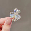 Elegant Crystal Flower Hairpin Bangs Clip Girl Top Clip Broken Hair Fixer Hairpin Grab Clip Hair Accessories Hairpin for Women