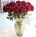 C-R005 Competitive Price Wholesale Velvet Rose Artificial Flowers Decorative Flower Silk Roses for Wedding Home Decoration