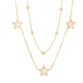 Popular Ins Style Five Pointed Star Titanium Steel Bead Chain Necklace Design Fashionable Minimalist Jewelry Accessories