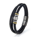 Men Jewelry Stainless Steel Charm Multi Layer Bracelet Logo Laser